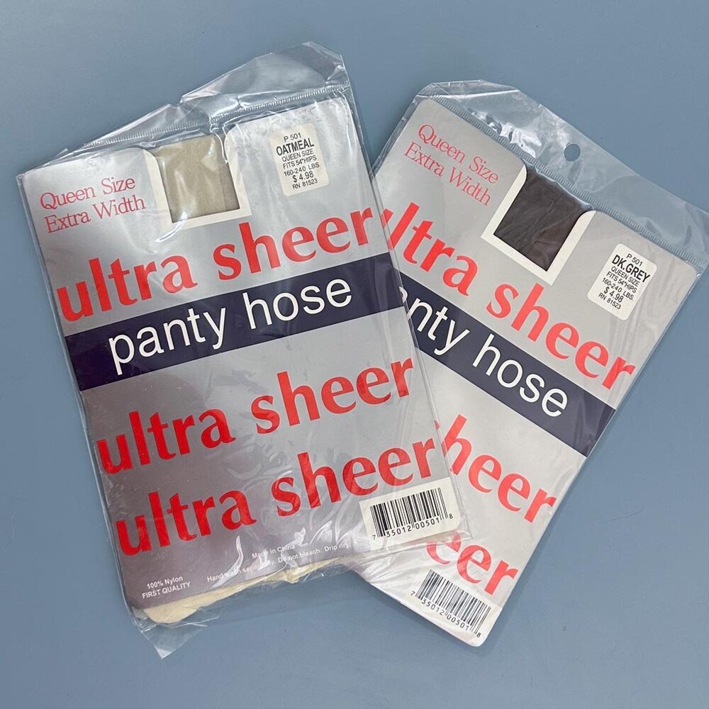 2 Pairs Queen Size Ultra Sheer Pantyhose